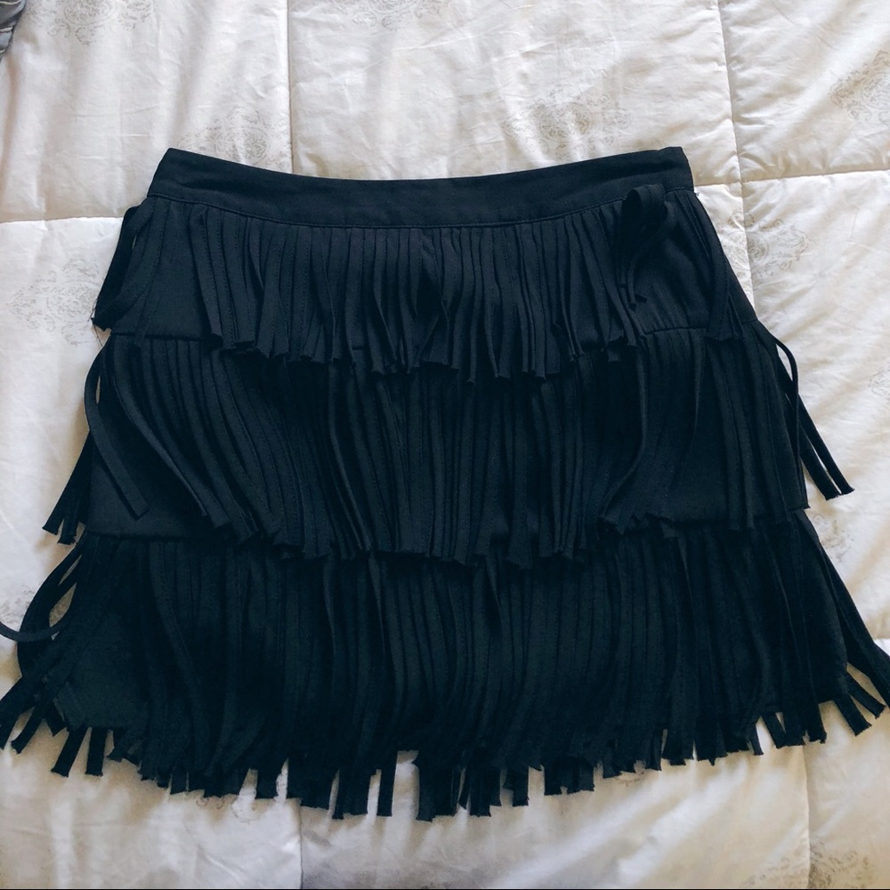Forever 21 Black Fringe Skirt